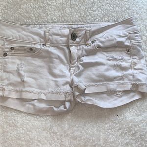 AEO White Low Rise Jeans Shorts